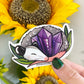 Amethyst Crystal Guardian Opossum Waterproof Vinyl Sticker 3.5"