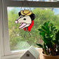 Made to Order: Cowboy Opossum Stained Glass Suncatcher