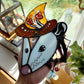 The Mushroom Wizard Opossum Stained Glass Suncatcher