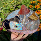 Mushroom Opossum Stained Glass Suncatcher