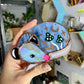 Mini Green Mushroom Opossum Stained Glass Ornament