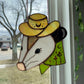 Green Cowboy Opossum Suncatcher