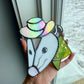 Green Cowboy Opossum Stained Glass Suncatcher