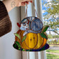 Pumpkin Cat Suncatcher- Grey