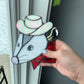 Cowboy Opossum Stained Glass Suncatcher