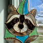 Jester Raccoon Stained Glass Suncatcher