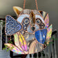 Cosmic Raccoon Stained Glass Suncatcher