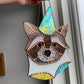 Wizard Raccoon Stained Glass Suncatcher
