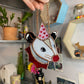 Mini Valentines Opossum Stained Glass Ornament