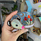 Mini Mushroom Opossum Stained Glass Ornament