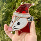 Santa Opossum Stained Glass Ornament