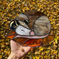 Fall Leaf Opossum Stained Glass Suncatcher