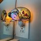 Mushroom Opossum Stained Glass Night Light