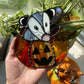 Mini Pumpkin Opossum Stained Glass Suncatcher