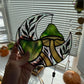 Full Iridescent Green Mushroom Moon Suncatcher