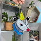 Mini Clown Opossum Stained Glass Ornament