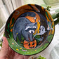 Halloween Raccoon Painted Terracotta Dish