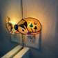 Green Mushroom Opossum Stained Glass Nightlight