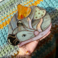 Golden Mushroom Opossum Stained Glass Suncatcher