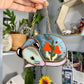 Mini Orange Mushroom Opossum Stained Glass Ornament