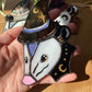 Mini Purple Wizard Opossum Stained Glass Suncatcher