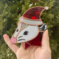 Santa Opossum Stained Glass Ornament
