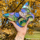 Celestial Luna Moth Stained Glass Suncatcher