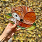 Smiley Leaf Fox Stained Glass Suncatcher