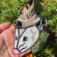 Mini Green Wizard Opossum Stained Glass Suncatcher