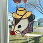 Mini Cowboy Opossum Stained Glass Ornament- Red or Purple!