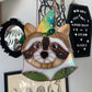 Wizard Raccoon Stained Glass Suncatcher