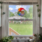 Rainbow Opossum Moon Stained Glass Suncatcher