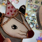 CRACKED Mini Valentines Opossum Stained Glass Ornament