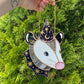 Blue and Gold Wizard Opossum Stained Glass Suncatcher