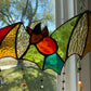 Fall Rainbow Wizard Bat Stained Glass Suncatcher