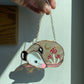 Mini Mushroom Opossum Stained Glass Ornament