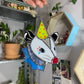 Mini Clown Opossum Stained Glass Ornament