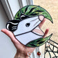 Green Floral Moon Opossum Suncatcher