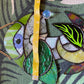 Green and Purple Mushroom Stained Glass Suncatcher