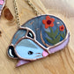 Flower Opossum Stained Glass Ornament