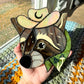 Mushroom Raccoon Cowboy Stained Glass Suncatcher