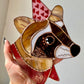 Valentine Raccoon Stained Glass Suncatcher
