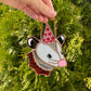 Valentine Mini Opossum Stained Glass Ornament