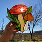 Mushroom Bundle Stained Glass Suncatcher