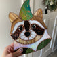 Wizard Raccoon Stained Glass Suncatcher