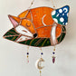 Sleeping Fox Stained Glass Suncatcher