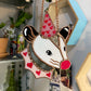 Mini Valentines Opossum Stained Glass Ornament