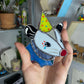 Mini Clown Opossum Stained Glass Ornament