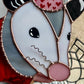 Heart Opossum Stained Glass Suncatcher