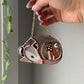 Irridescent Mushroom Opossum Stained Glass Ornament